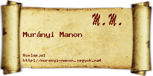 Murányi Manon névjegykártya